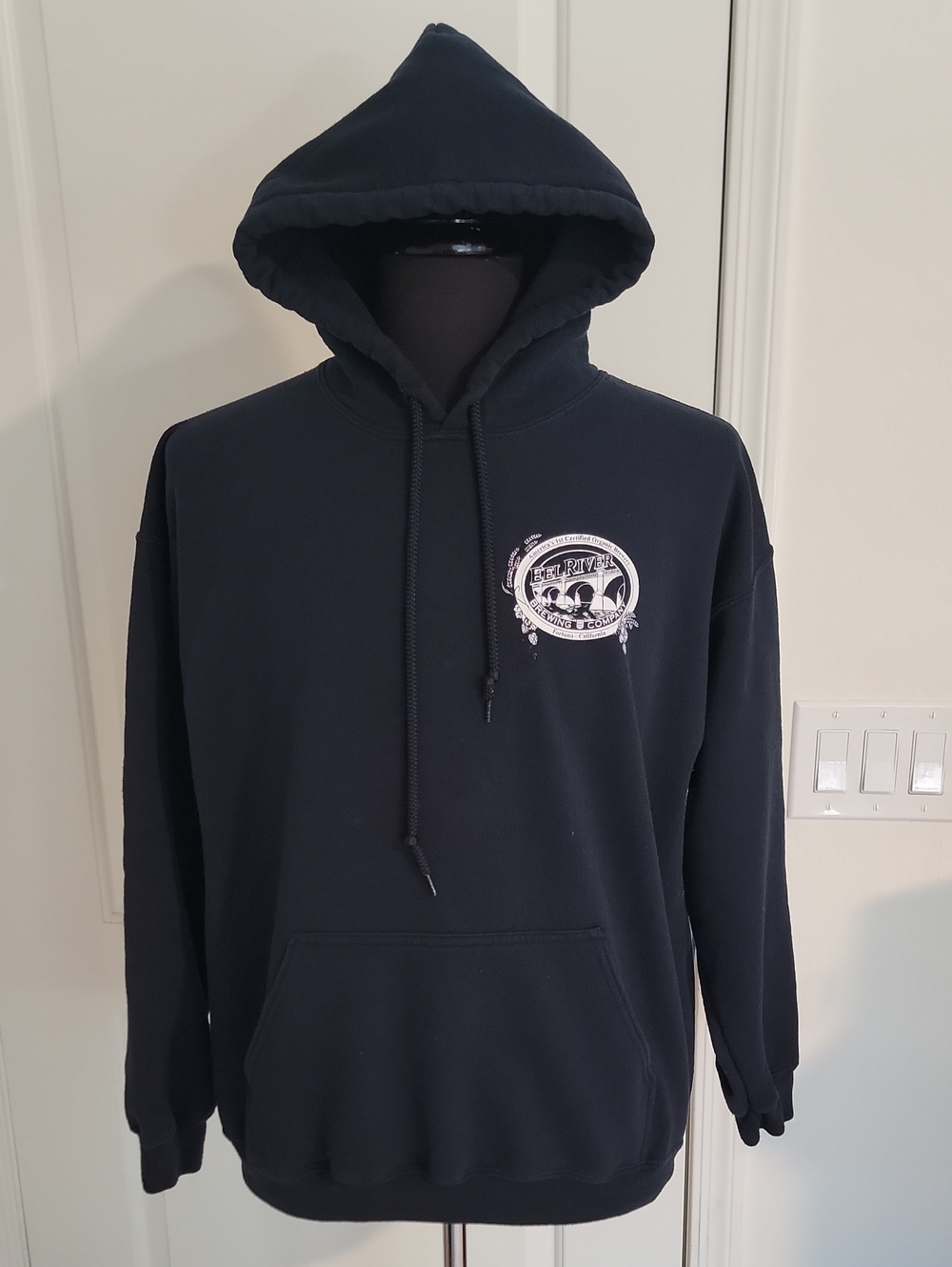 Eel River Brewing Black Pullover Hoodie with Logos